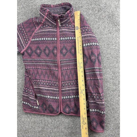 Smartwool Sweater Womens Medium Purple Full Zip Wool Knit Jacket Fair Isle - Picture 4 of 6